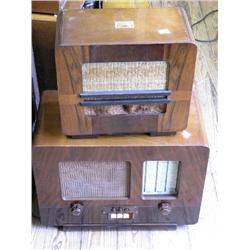 An HMV Model No. 1105 walnut radio, and another HMV Model 186 radio, 15.5ins  
