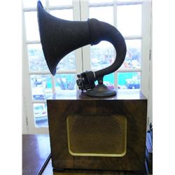 A Senitorian 'Junior' home constructor's radio, with Amplion horn speaker 13.5ins  