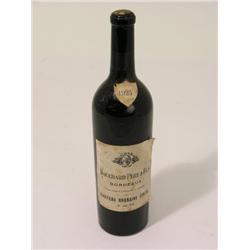 A bottle of 1925 Richard Pere & Fils Bordeaux  