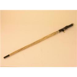 A ivory and metal mounted walking cane, with spiral fluted shaft, 32ins  