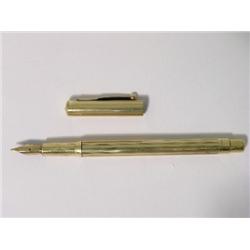 A Swan Mabie Todd eyedropper fountain pen, with etched line gold finish  
