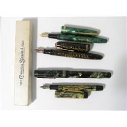 A Parker Vacuumatic fountain pen, with two gold ring and arrow cap, a boxed Conway Stewart 851, a Ma