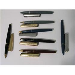 Four various Parker 65 fountain pens, and two 51's and a 61 model  