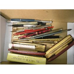 A large collection of various propelling pencils, including a Parker gold filled and two cased Yard-