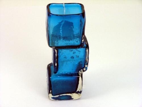 A Whitefriars Drunken Bricklayer Vase In Kingfisher Blue Designed