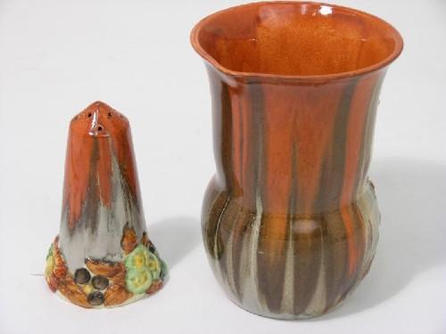 A Clarice Cliff My Garden Series Jug And Sugar Sifter Jug With Turnip