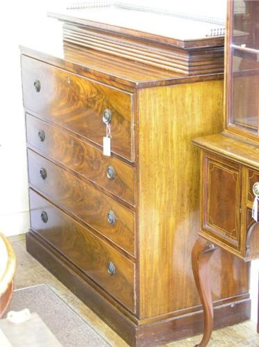 An Early 19th Century Mahogany Secretaire Chest Of Drawers Lacks