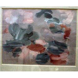  Antonio Lago Rivera (1916-1990) Spanish  pair of watercolours,  'Gris, tierra siena' & 'Rojo, azul,