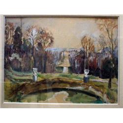  Maud Sumner (1902-1985) South African  watercolour,  Chateau near St Germain,  signed,  18 x 24 ins