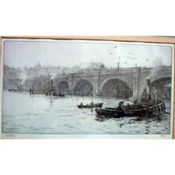  William Lionel Wyllie  limited edition print,  'Waterloo Bridge',  Heritage Prints 3/950,  7.5 x 14
