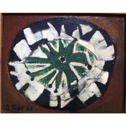  D. Rifat  oil on canvas,  Abstract,  signed and dated '61,  18 x 22 ins.   