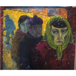  Modern British  unframed oil on board,  'Winter Morning',  signed Thomas,  20 x 24 ins.   