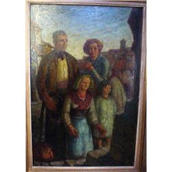  Harry Morley (1881-1943)  oil on canvas,  'Passers By',  signed,  30 x 20 ins.   