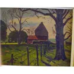  William Warden (1908-1982)  oil on board,  'Spring Day, Winchelsea',  signed and dated '58,  16 x 2