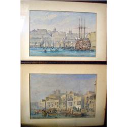  A.B.Foster (19th C.)  two watercolours,  Views of the Grand Harbour, Valetta, Malta, 1880,  one sig