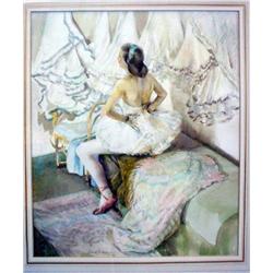  Erlund Hudson (1912-)  watercolour,  'Dressing Room Corner',  signed in pencil,  15 x 12.5 ins.   