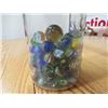 Image 1 : MARBLES (CATS EYE, SOLIDS, ETC IN KERR WIDE MOUTH MASON JAR) *PAT. 1915*