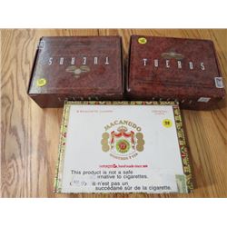 LOT OF 2 CIGAR BOXES (2 TUEROS HAVANA, MACANUDO) *WOODEN*