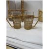 Image 2 : LOT OF 5 WICKER (OWL, BASKET, 3 TIER SHELF & 2 CUPS)