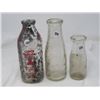 Image 1 : LOT OF 3 BOTTLES (CLOVER BLOSSOM MILK, PALM DAIRY & CO-OP) *QT & ½ PINT*