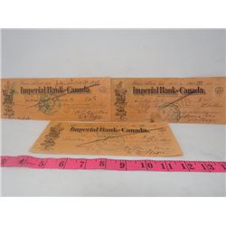 BANK DRAFTS (IMPERIAL BANK OF COMMERCE) *3 VINTAGE DRAFTS*