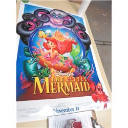 LARGE MOVIE POSTER (THE LITTLE MERMAID) *2 SIDED, PIN HOLES*