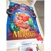Image 1 : LARGE MOVIE POSTER (THE LITTLE MERMAID) *2 SIDED, PIN HOLES*