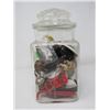 Image 2 : 2 JARS MISC. (SPARKLE, ETC.) & GLASS INSULATORS (QTY 5) *3 DOMINION, 2 HEMINGRAY, 1 BLUE 1 CHIPPED A