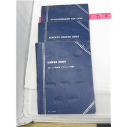 LOT OF 3 COIN HOLDERS (LARGE CENT, LIBERTY SEATED DIME, NEWFOUNDLAND TEN CENT)