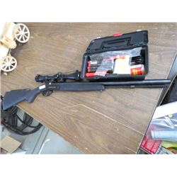 TRADITIONS DEERSTALKER IN LINE .50 CALIBER MUZZLE LOADER, 3X9 SCOPE, KIT WITH BULLETS, POWDER, PRIME