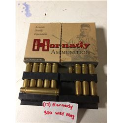 AMMUNITION HORNADY 300 WBY MAG (BRASS SHELLS) *QTY 17*