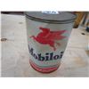 Image 2 : OIL TIN *FULL* (MOBILOIL) *SOME DENTS* (1 QT)