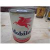 Image 3 : OIL TIN *FULL* (MOBILOIL) *SOME DENTS* (1 QT)