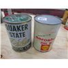 Image 1 : OIL TINS (SHELL AVAIATION & QUAKER STATE DELUXE) *1 QT* (QTY 2)