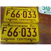 Image 4 : LOT OF 3 SETS OF LICENCE PLATES (4-1967 & 2-1968)