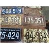Image 5 : LOT OF 20 LICENCE PLATES (1920'S, 1950'S, 1960'S)