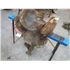 Image 1 : VINTAGE SADDLE (HIGH BACK ROPING) *METAL STIRRUPS* (12" BETWEEN BACK/HORN, 6" HIGH BACK)