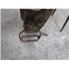 Image 5 : VINTAGE SADDLE (HIGH BACK ROPING) *METAL STIRRUPS* (12" BETWEEN BACK/HORN, 6" HIGH BACK)