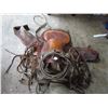 Image 1 : LOT OF 4 (SADDLE, 2 BRIDLES, HALTER, LARIATE) *SOLD AS IS - NO STIRRUPS*