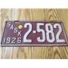 Image 1 : 1926 SASKATCHEWAN LICENCE PLATE