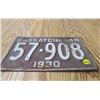 Image 1 : 1930 SASKATCHEWAN LICENCE PLATE