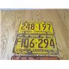 Image 2 : LOT OF 4 SASKATCHEWAN LICENCE PLATES (2 X 1963 & 2 X 1967)