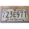 Image 2 : LOT OF 2 1978 QUEBEC LICENCE PLATES