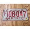 Image 5 : LOT OF 2 1973 SASKATCHEWAN "RCMP" LICENCE PLATES