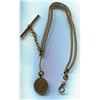 Image 1 : GOLD CHAIN (7C 500?) FOR POCKET WATCH (LATE 1800s) *W/ QUEEN VICTORIA TOKEN FOB*