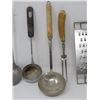 Image 3 : LOT OF KITCHEN UTENSILS ((QTY 8) (GRATERS, MASHER, LADLES, ETC) *WOOD HANDLES*