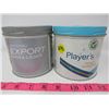 Image 1 : LOT OF 2 TOBACCO TINS *PLAYER'S LIGHT, EXPORT EXTRA LIGHT)