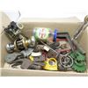 Image 1 : BOX OF DOOR KNOBS, PULLEYS, SPROCKETS, ETC
