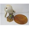 Image 3 : BARN OWL STATUE (FRANKLIN MINT) *HAND PAINTED PORCELAIN ON WOOD BASE* (10"H)