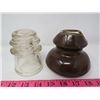 Image 2 : LOT OF 6 PORCELAIN INSULATORS (HEMINGRAY) *#16 2X CLEAR & NICE BLUE COLORS*